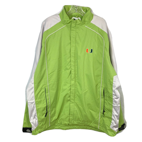 Under Armour‎ Jacket Mens Sz XL Lime Green White Performance Full Zip Golf Logo - Picture 1 of 10